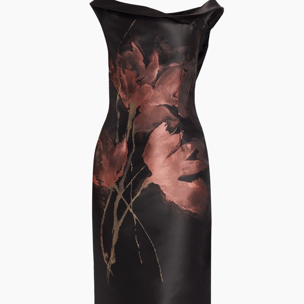 Black Sheath Cocktail Dress with Cowl Neck